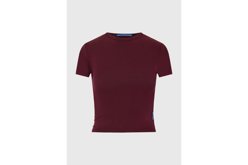Funky Buddha Γυναικείο Κοντομάνικο T-Shirt Μπορντό