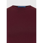 Funky Buddha Γυναικείο Κοντομάνικο T-Shirt Μπορντό