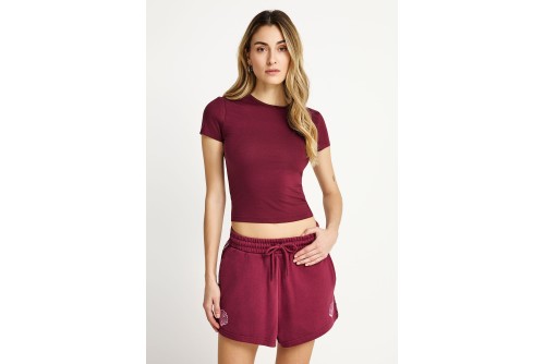 Funky Buddha Slim T-Shirt Γυναικείο (FBL013-115-04-BURGUNDY)