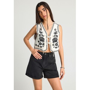 Funky Buddha Γιλέκο Γυναικείο (FBL013-116-01-OFF-WHITE)