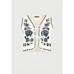 Funky Buddha Γυναικείο Γιλέκο Λευκό, Μαύρο