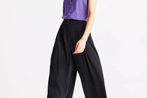 Funky Buddha Culotte With Pleats Παντελόνι Casual Γυναικείο (FBL013-116-02-BLACK)