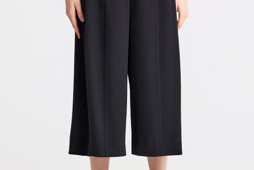 Funky Buddha Culotte With Pleats Παντελόνι Casual Γυναικείο (FBL013-116-02-BLACK)