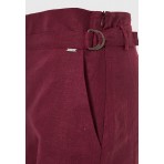 Funky Buddha Linen Blend Βερμούδα Casual Γυναικεία (FBL013-116-03-BURGUNDY)