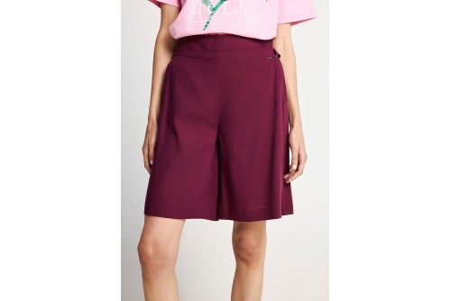 Funky Buddha Linen Blend Βερμούδα Casual Γυναικεία (FBL013-116-03-BURGUNDY)