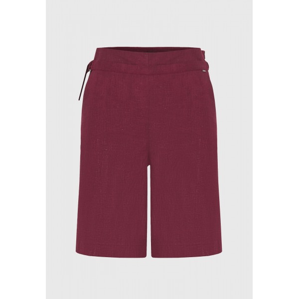 Funky Buddha Linen Blend Βερμούδα Casual Γυναικεία (FBL013-116-03-BURGUNDY)