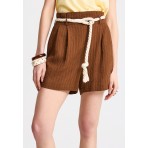 Funky Buddha Γυναικείο Σορτς Καφέ