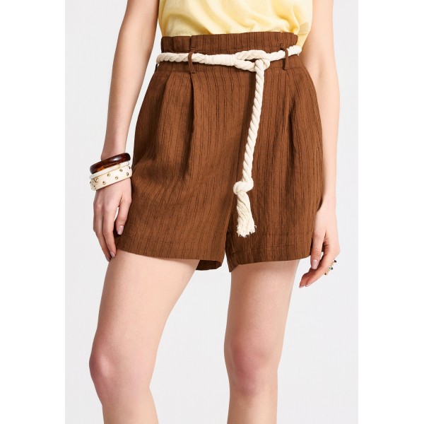 Funky Buddha Viscose Σορτς Casual Γυναικείο (FBL013-118-03-TOBACCO-BROWN)