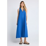 Funky Buddha Γυναικείο Φόρεμα Maxi Μπλε