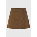 Funky Buddha Γυναικεία Φούστα Mini Καφέ