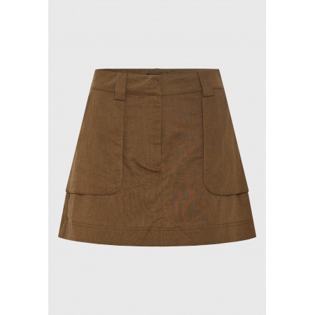 Funky Buddha Γυναικεία Φούστα Mini Καφέ