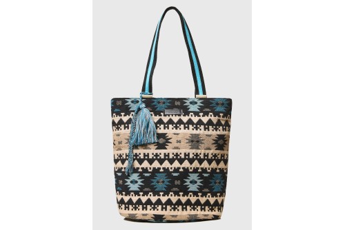Funky Buddha Ethnic Jacquard Τσάντα Ώμου (FBL013-119-10-AZURE-BLUE)