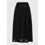 Funky Buddha Γυναικεία Φούστα Midi Μαύρη