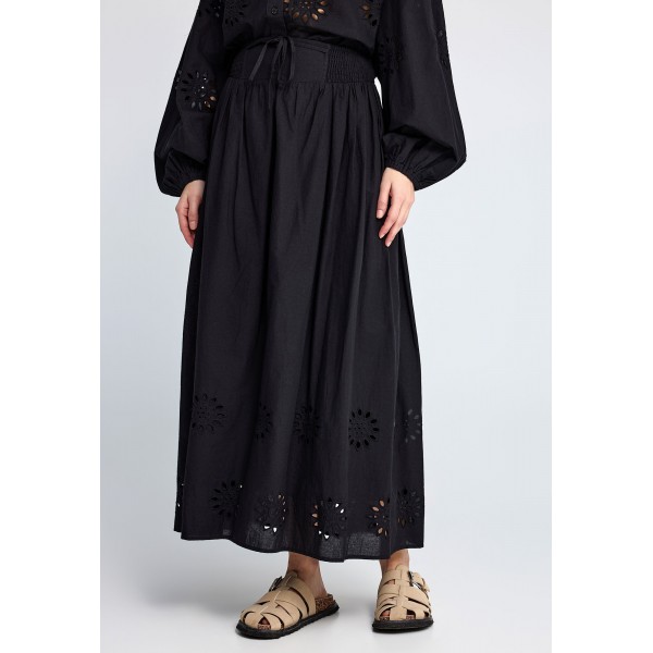 Funky Buddha Embroidery Φούστα Maxi Γυναικεία (FBL013-119-14-BLACK)