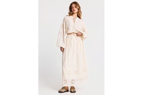 Funky Buddha Embroidery Φούστα Maxi Γυναικεία (FBL013-119-14-CHALK)