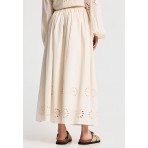 Funky Buddha Γυναικεία Φούστα Midi Εκρού