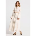 Funky Buddha Γυναικεία Φούστα Midi Εκρού