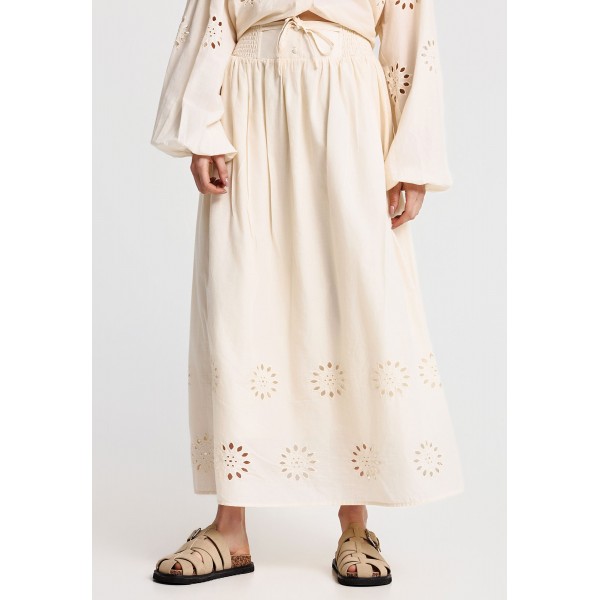 Funky Buddha Embroidery Φούστα Maxi Γυναικεία (FBL013-119-14-CHALK)