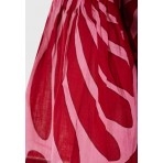 Funky Buddha Wrap Γυναικείο Κοντομάνικο Crop Top Ροζ, Κόκκινο
