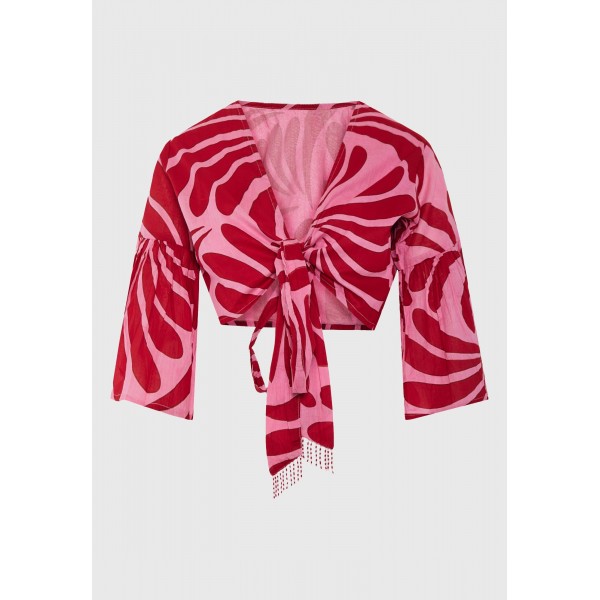 Funky Buddha Wrap Crop Top Κοντομάνικο Γυναικείο (FBL013-119-17-CASHMERE-ROSE)