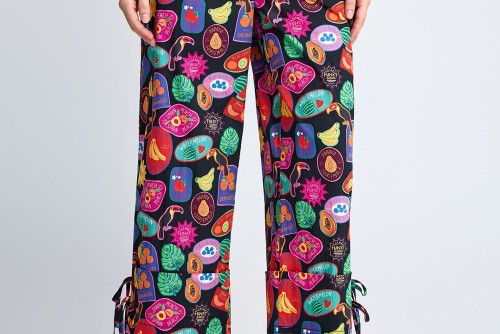 Funky Buddha Cropped Παντελόνι Chino Γυναικείο (FBL013-120-02-MULTI)