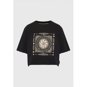 Funky Buddha Loose Fit With Graphic Print T-Shirt Γυναικείο (FBL013-120-04-BLACK)