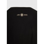 Funky Buddha Loose Fit With Graphic Print Γυναικείο Κοντομάνικο T-Shirt Μαύρο