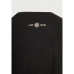 Funky Buddha Loose Fit With Graphic Print Γυναικείο Κοντομάνικο T-Shirt Μαύρο