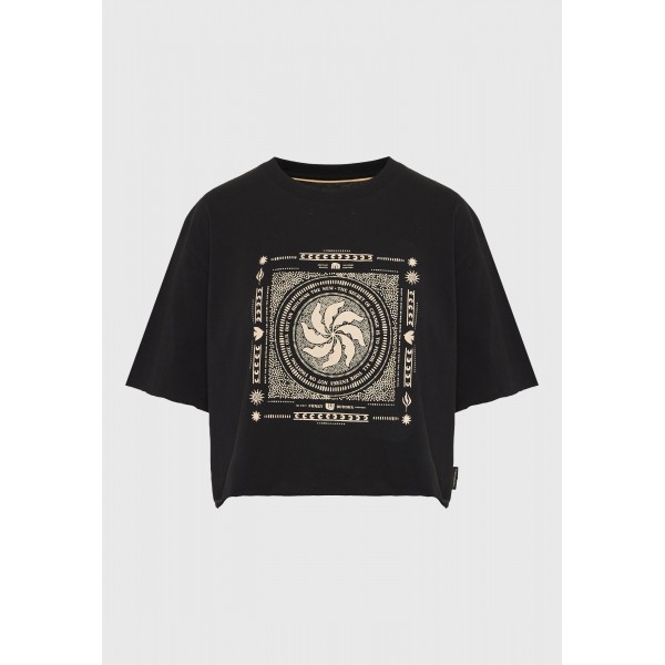 Funky Buddha Loose Fit With Graphic Print T-Shirt Γυναικείο (FBL013-120-04-BLACK)