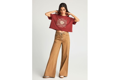 Funky Buddha Graphic Print T-Shirt Γυναικείο (FBL013-120-04-HENNA-BROWN)