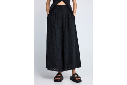 Funky Buddha Relaxed Fit Pallazo Παντελόνα Γυναικεία (FBL013-121-02-BLACK)