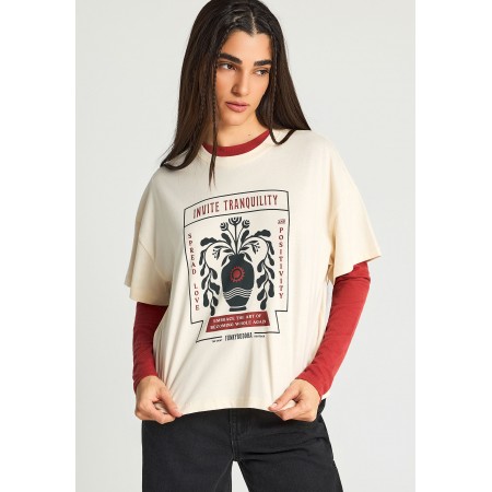 Funky Buddha Graphic Print T-Shirt Γυναικείο 