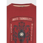 Funky Buddha Graphic Print Γυναικείο Κοντομάνικο T-Shirt Κεραμιδί