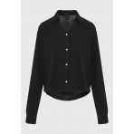 Funky Buddha Cotton Πουκάμισο Μακρυμάνικο Γυναικείο (FBL013-121-05-BLACK)