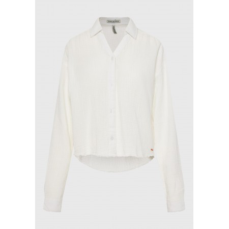 Funky Buddha Cotton Πουκάμισο Μακρυμάνικο Γυναικείο 