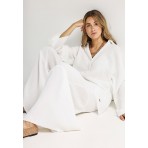 Funky Buddha Cotton Γυναικείο Μακρυμάνικο Πουκάμισο Λευκό