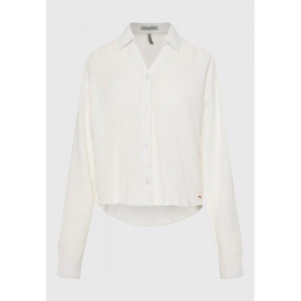 Funky Buddha Cotton Πουκάμισο Μακρυμάνικο Γυναικείο (FBL013-121-05-OFF-WHITE)