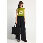 Funky Buddha Relaxed Fit Γυναικεία Παντελόνα Μαύρη