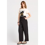 Funky Buddha Graphic Print Γυναικείο Κοντομάνικο T-Shirt Εκρού