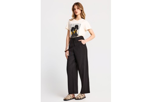 Funky Buddha Graphic Print T-Shirt Γυναικείο (FBL013-122-04-CHALK)