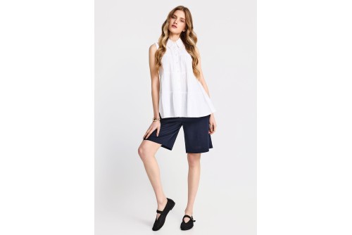Funky Buddha Ruffles Πουκάμισο Αμάνικο Γυναικείο (FBL013-122-05-WHITE)