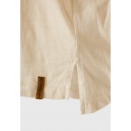 Funky Buddha Graphic Print Γυναικεία Αμάνικη Μπλούζα Εκρού