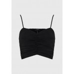 Funky Buddha Γυναικείο Αμάνικο Crop Τοπ Μαύρο