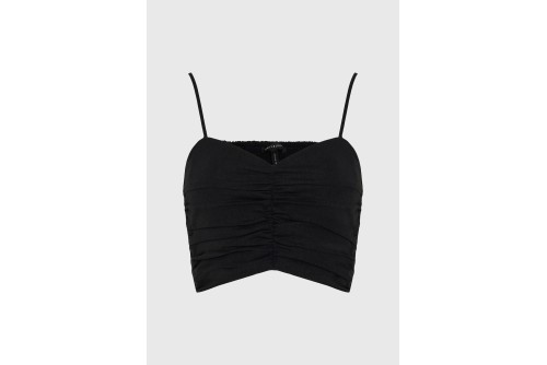 Funky Buddha Fitted Crop Top Αμάνικο Γυναικείο (FBL013-123-17-BLACK)