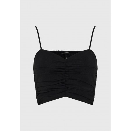 Funky Buddha Γυναικείο Αμάνικο Crop Τοπ Μαύρο