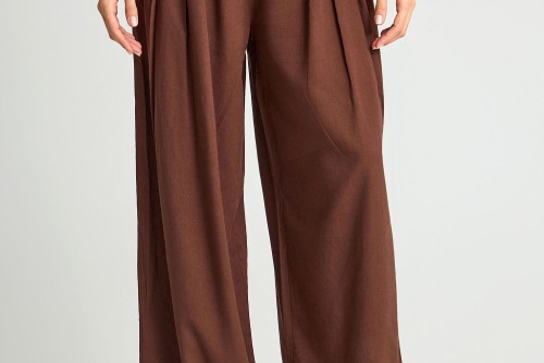 Funky Buddha Linen Blend Παντελόνα Γυναικεία (FBL013-124-02-COCONUT-SHELL)