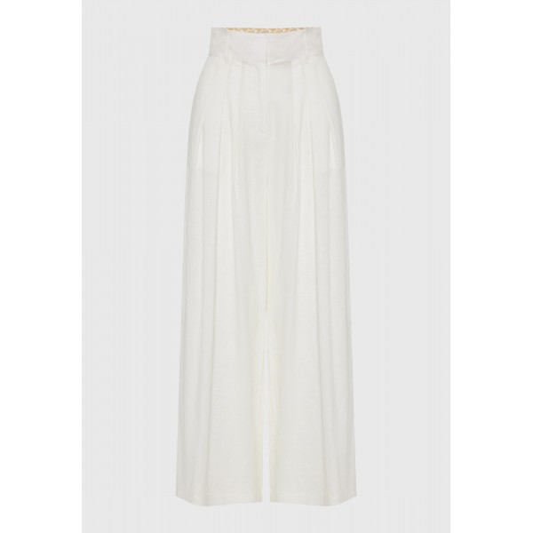 Funky Buddha Linen Blend Παντελόνα Γυναικεία (FBL013-124-02-OFF-WHITE)
