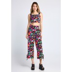 Funky Buddha Γυναικείο Αμάνικο Crop Top Πολύχρωμο