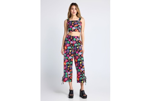 Funky Buddha All Over Printed Crop Top Αμάνικο Γυναικείο (FBL013-124-17-MULTI)