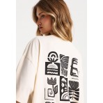 Funky Buddha Γυναικείο Κοντομάνικο T-Shirt Εκρού